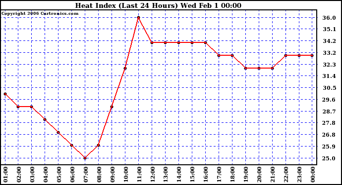 Milwaukee Weather Heat Index (Last 24 Hours)