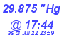 Milwaukee Weather Barometer Low Today