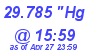 Milwaukee Weather Barometer Low Today